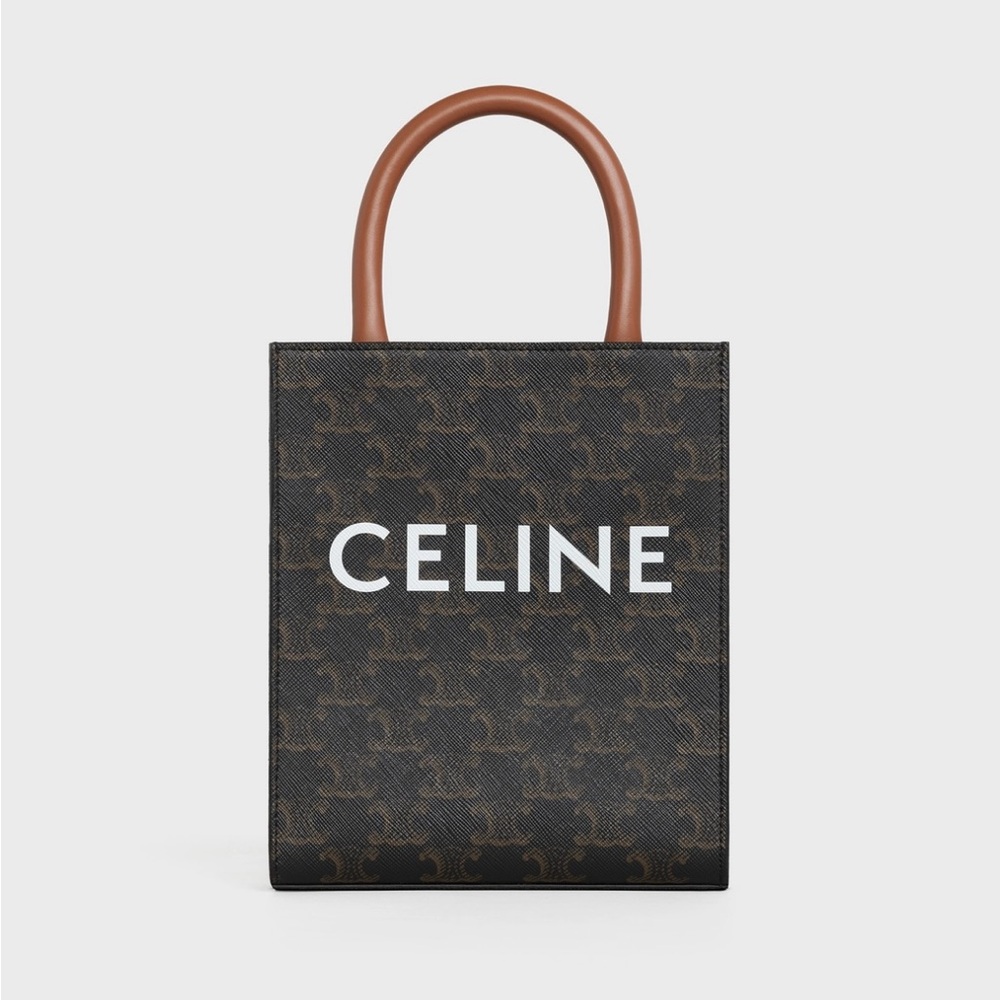 EUC Celine MINI VERTICAL CABAS IN TRIOMPHE CANVAS